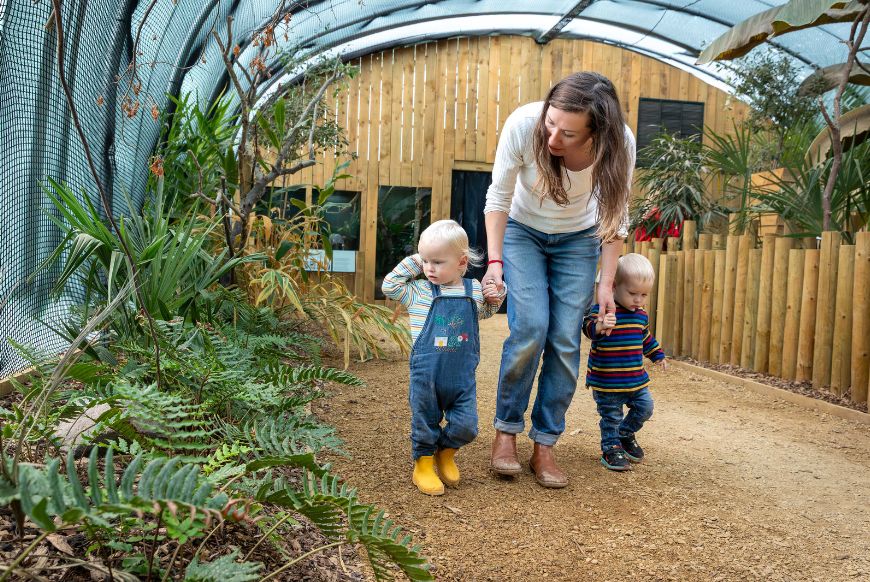 Visitors explore the Tropical House at Bristol Zoo Project